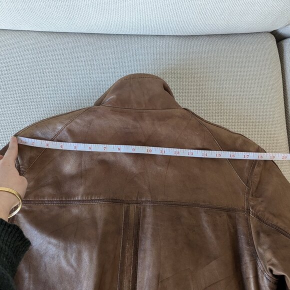 VentiUno Brown Men's Leather Jacket, Size M - Picture 7 of 16